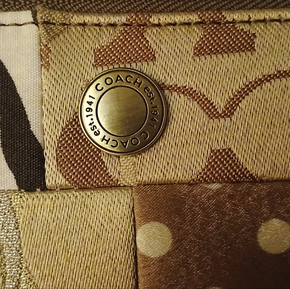 Coach RARE Vintage Khaki Patchwork Wallet NWT - Picture 5 of 13